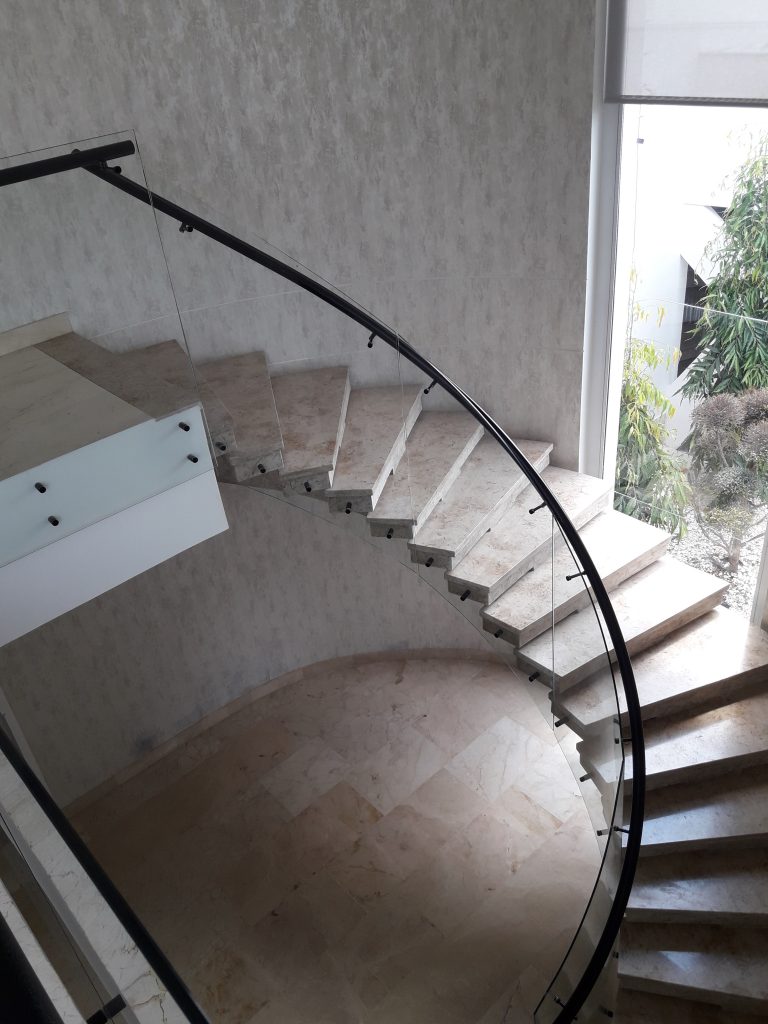 pasamanos acero baranda vidrio